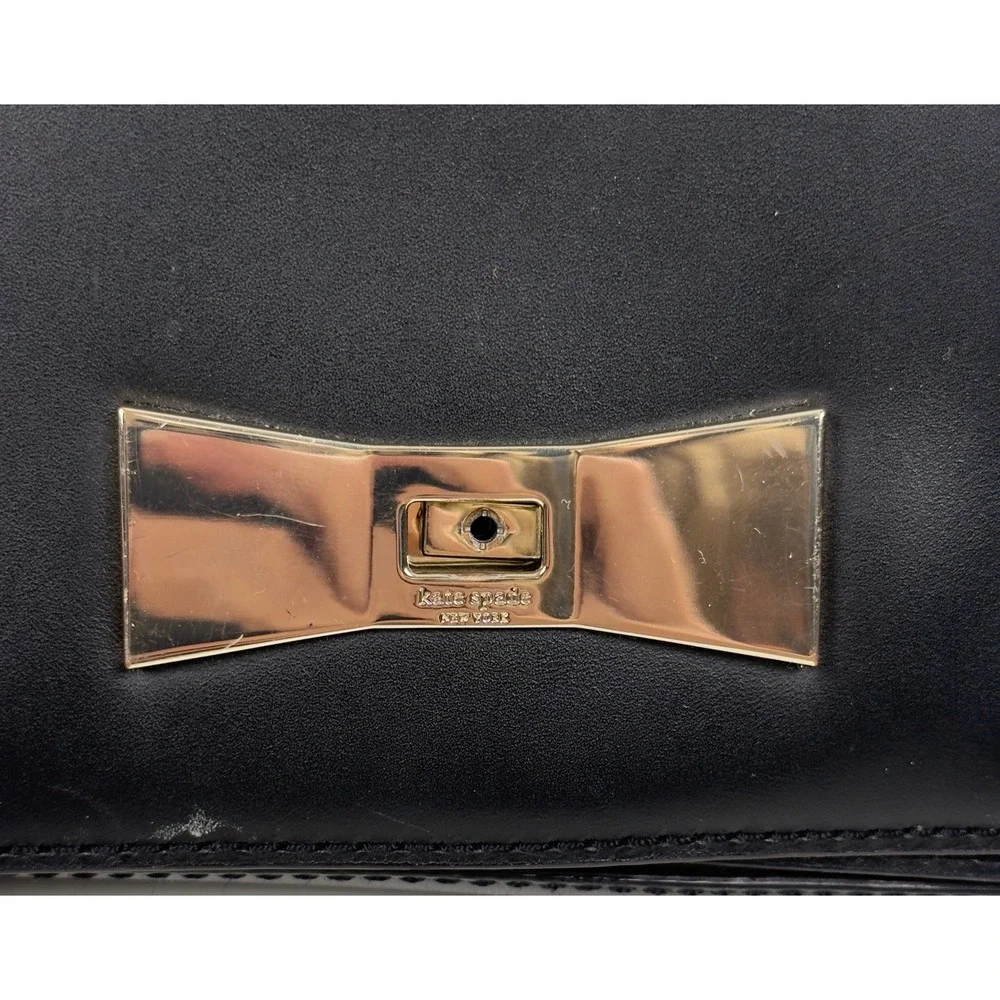 Kate Spade New York Black Leather Crossbody Bag *Flawed*